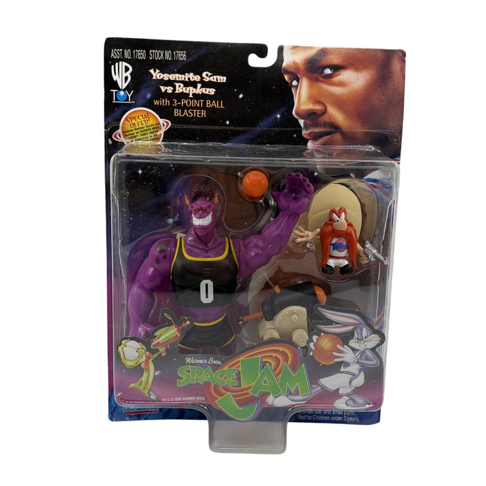 Vtg 1996 Space Jam Yosemite Sam vs Bupkus Action Figure Set Playmates WB NIB